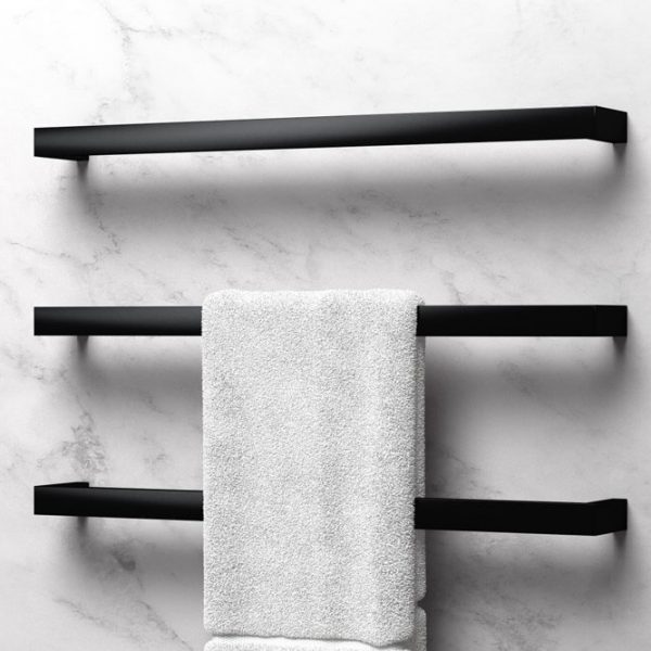 Avenir Cubo Heated Towel Rail Set Black